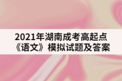 2021年湖南成考高起點《語文》模擬試題及答案四