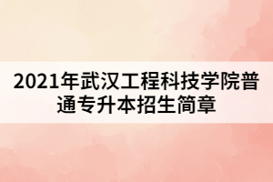 2021年武漢工程科技學(xué)院普通專升本招生簡章