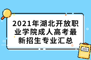 2021年湖北開放職業(yè)學(xué)院成人高考最新招生專業(yè)匯總