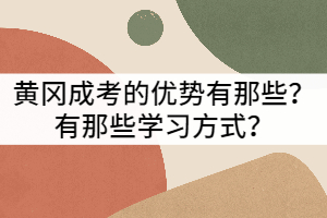 黃岡成考的優(yōu)勢有那些？有那些學(xué)習(xí)方式？