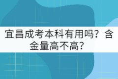 宜昌成考本科有用嗎？含金量高不高？