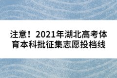 注意！2021年湖北高考體育本科批征集志愿投檔線