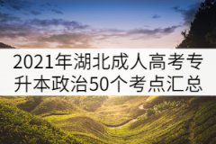 2021年湖北成人高考專升本政治50個考點匯總