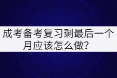 成考備考復(fù)習(xí)最后一個月應(yīng)該怎么做？