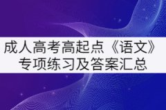 2021年湖北成人高考高起點(diǎn)《語(yǔ)文》專項(xiàng)練習(xí)及答案匯總