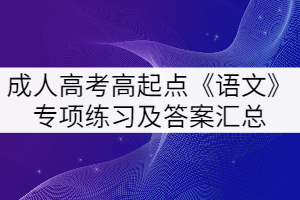 2021年湖北成人高考高起點《語文》專項練習(xí)及答案匯總