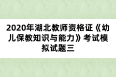 2020年湖北教師資格證《幼兒保教知識與能力》考試模擬試題三