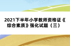 2021下半年小學(xué)教師資格證《綜合素質(zhì)》強化試題（三） 