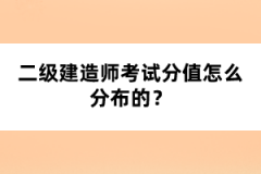 二級(jí)建造師考試分值怎么分布的？