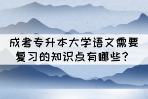 成考專升本大學(xué)語文需要復(fù)習(xí)的知識點有哪些？