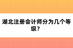 湖北注冊會計師分為幾個等級？