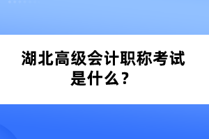 湖北高級會計職稱考試是什么？