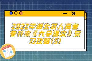 2022年湖北成人高考專升本《大學(xué)語文》復(fù)習(xí)攻略(5)