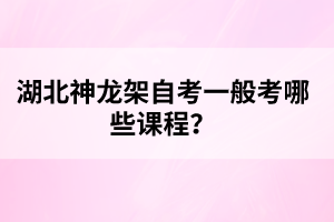 湖北神龍架自考一般考哪些課程？