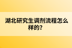 湖北研究生調(diào)劑流程怎么樣的？