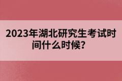 2023年湖北研究生考試時間什么時候？