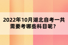 2022年10月湖北自考一共需要考哪些科目呢？