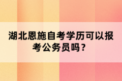 湖北恩施自考學(xué)歷可以報考公務(wù)員嗎？