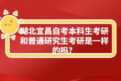 湖北宜昌自考本科生考研和普通研究生考研是一樣的嗎？