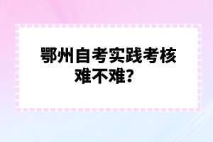 鄂州自考實(shí)踐考核難不難？