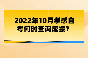 2022年10月孝感自考何時(shí)查詢成績？