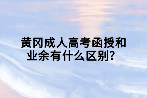 黃岡成人高考函授和業(yè)余有什么區(qū)別？